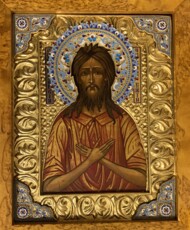 Икона в серебряном окладе. Святой Алексий, человек Божий