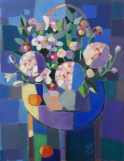 Букет цветов и мандарины