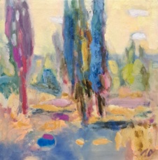 Кипарисы на закате