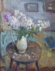 Флоксы в белом кувшине