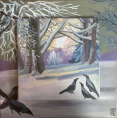 Сезоны. Вороны на снегу