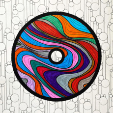 Течение Картина для медитаций Цветная линейная графика