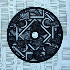 Гармония (Вип) Черно-белая геометрическая графика с лентами