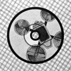 Дрон Черно-белая картина с квадрокоптером Беспилотник 