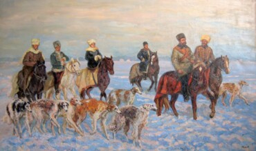 Император Александр II на охоте с борзыми