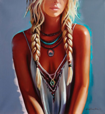 Картина с девушкой 